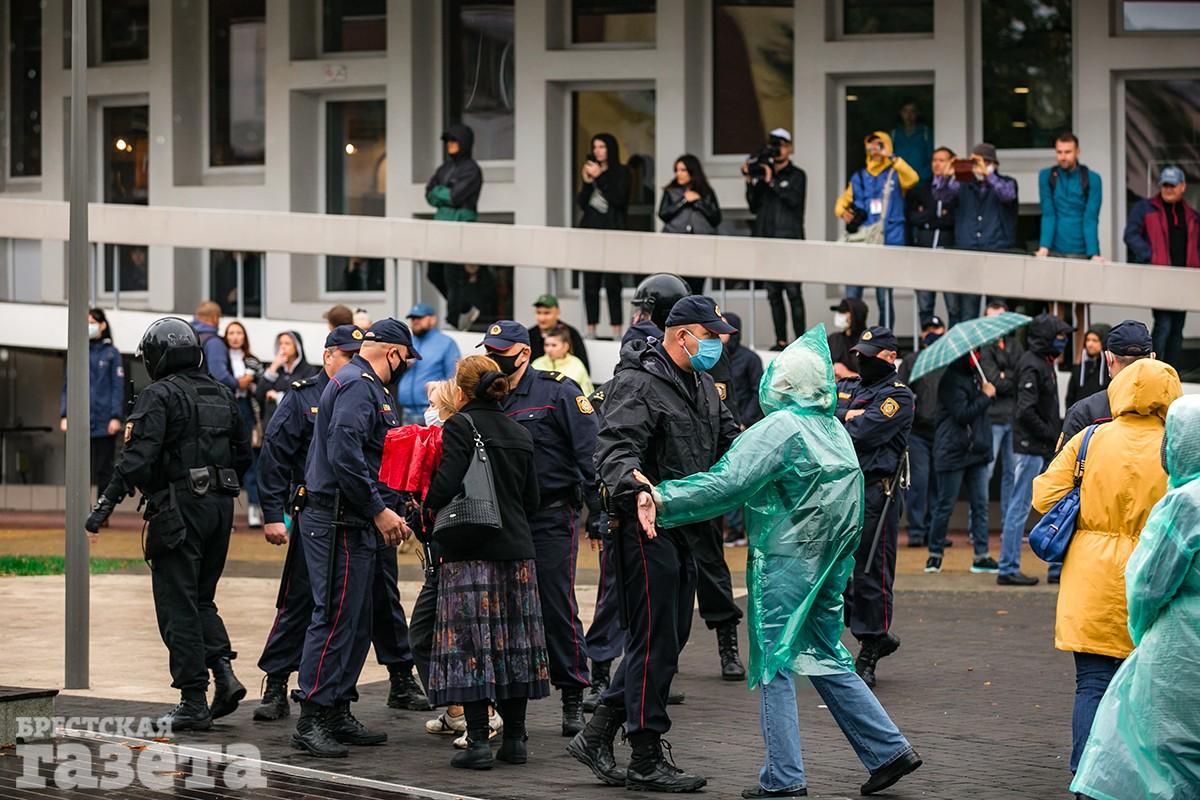 Акция протеста в Бресте 27 сентября. Фото: , "Брестская газета"