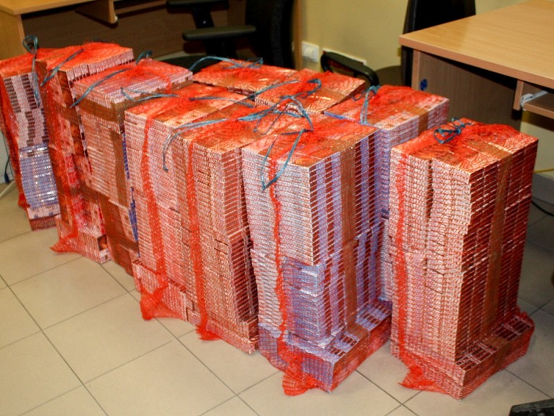 Контрабандные сигареты из Бреста. Фото: Погранслужба Польши