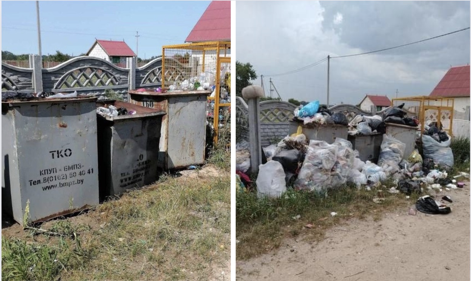 Площадка ТКО на улице Чернака в деревне Старое Село в Жабинковском районе. Фото: zhabinka.by.