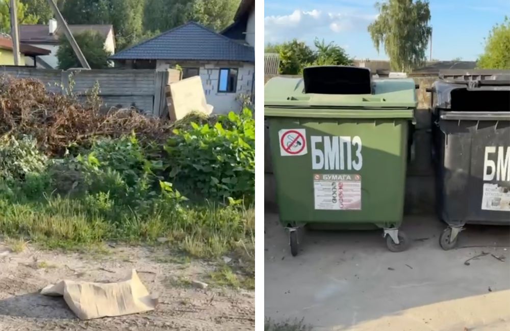 Состояние контейнерной площадки в Бресте на Речице.