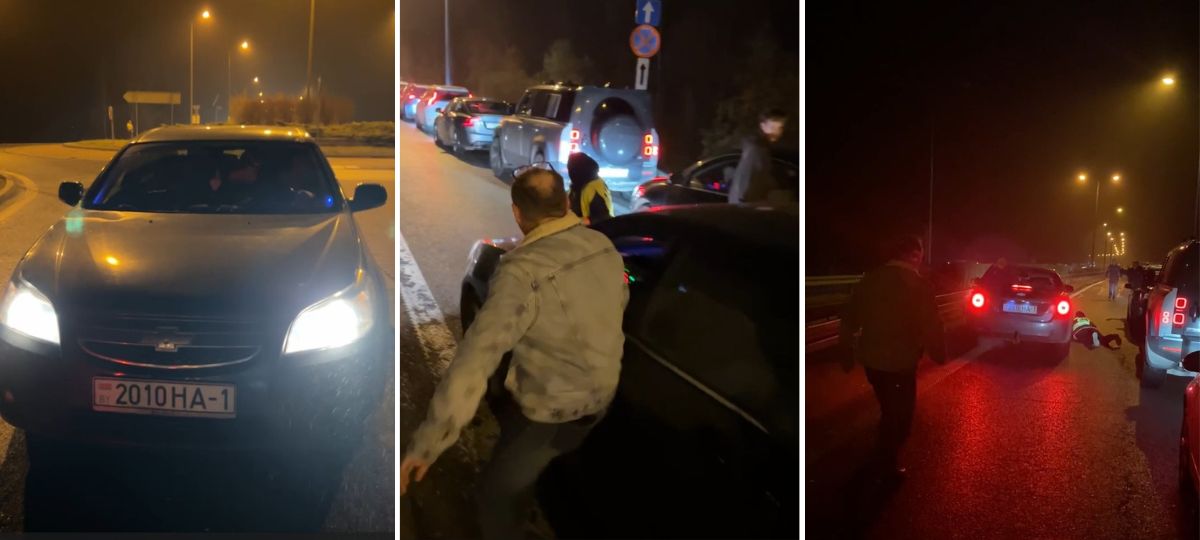 Мужчина сбил девушку на границе Польши с Беларусью, чтобы влезть в очередь. Коллаж BGmedia